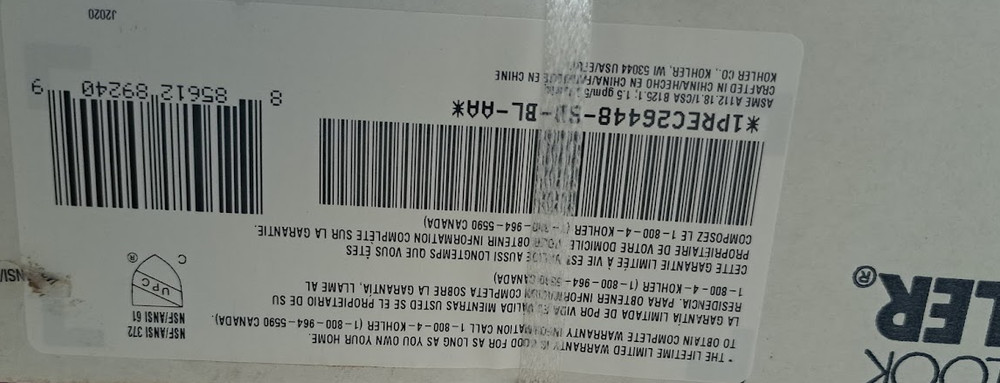 Kohler Transitional Matte Black Pulldown Kitchen Faucet 1PREC26448-SD-BL-AA