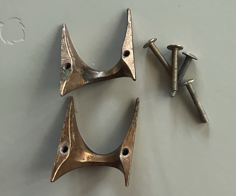 Original Broyhill Brasilia Vintage Authentic MCM 2 Drawer Pull 13285 Solid Brass