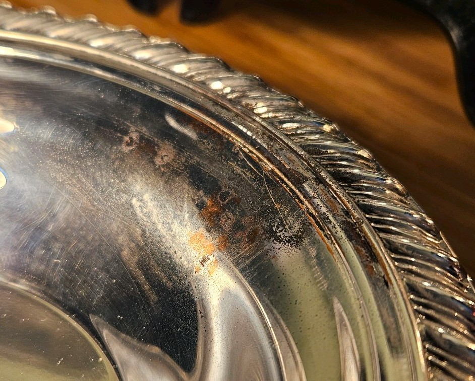 Vintage International Silver Chip and Dip Serving Platter 12" and 2 bowl set