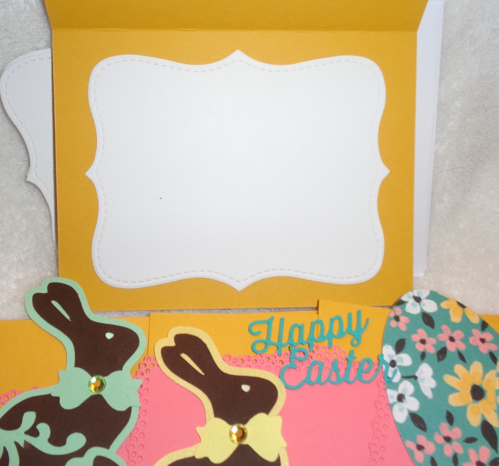 Stampin Up! Card Kit Happy Easter Big Chocolate Bunny Rabbit & Pretty Egg CUTE!