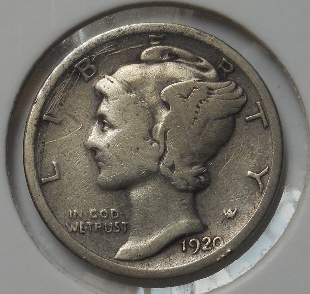 1920 . . Mercury Dime . .  G . . Good . Original Old Silver