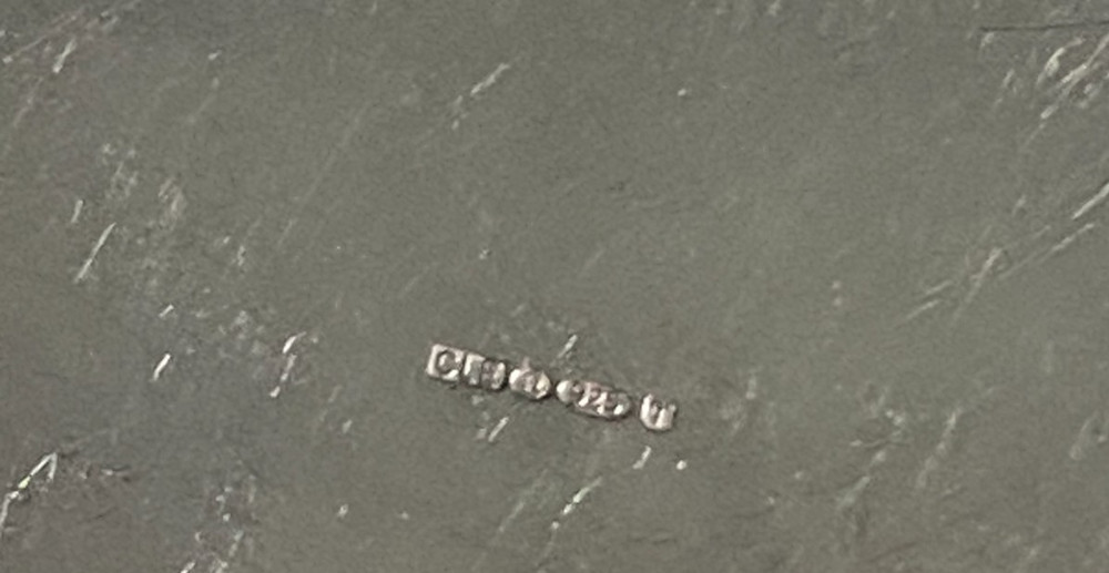 Vintage Carrs Solid Silver Hinged Pill Box Chased Foliate Border Hallmarked