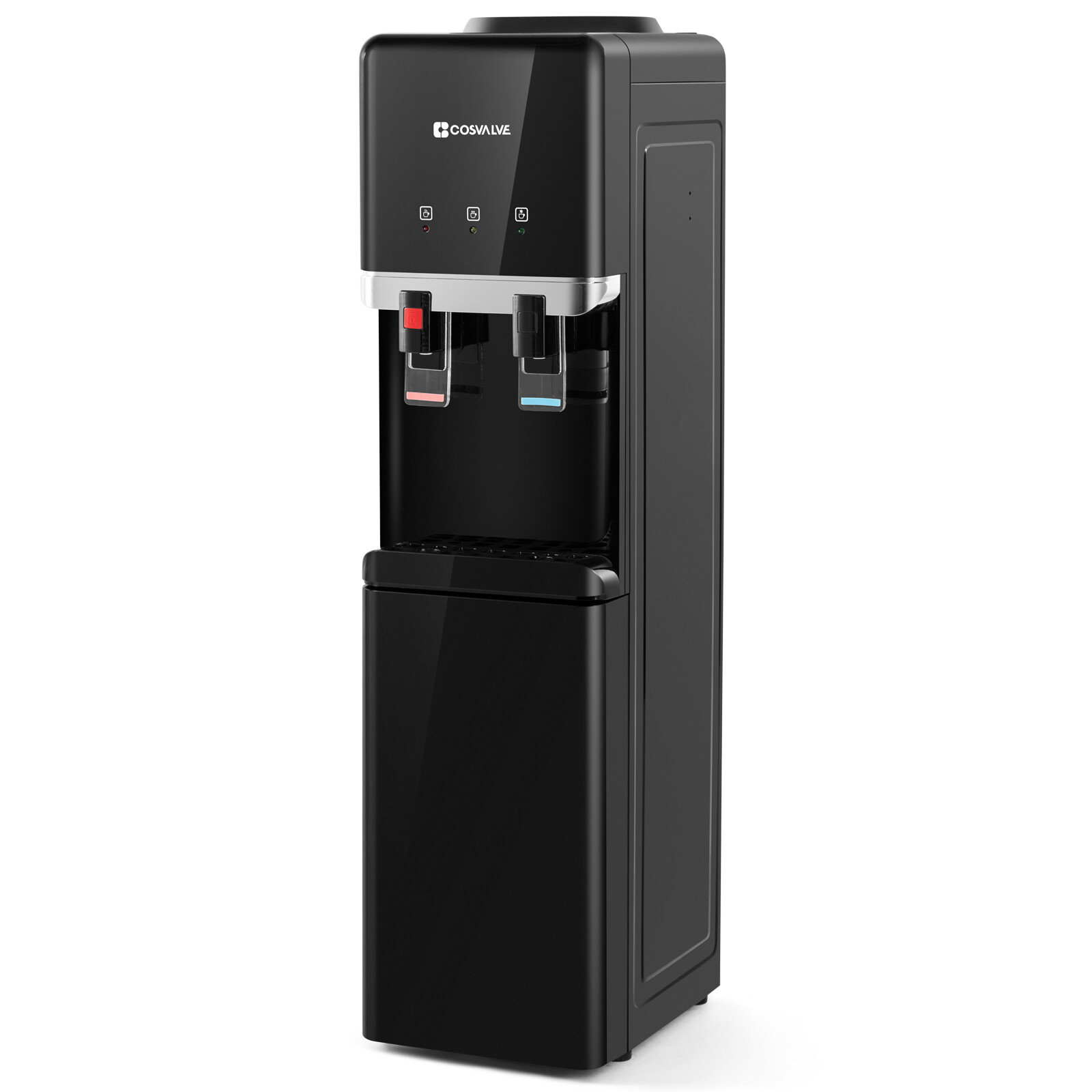 Top Loading Hot/Cold Water Cooler Dispenser Compressor Refrigeration w/ Freezer