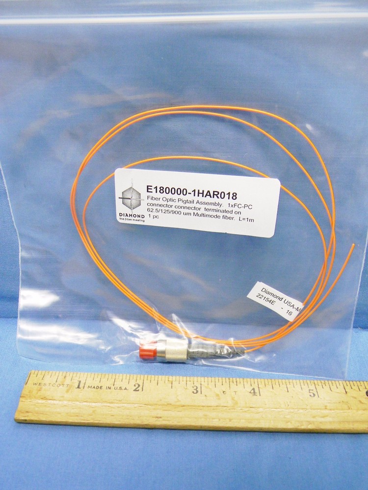 17 NEW Diamond 1 Meter Fiber Optic Pigtail Cable Assemblies 1xFC-P Multimode