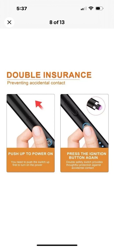 Electric Lighter Arc USB Rechargeable Candle BBQ Electronic Windproof Kitchen