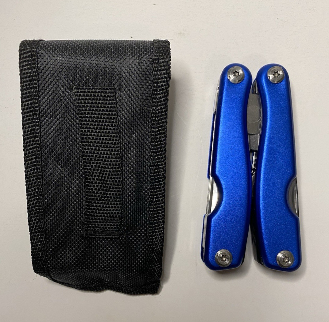 Boeing Blue Multi-Tool Folding Tool w/ Nylon Belt Pouch