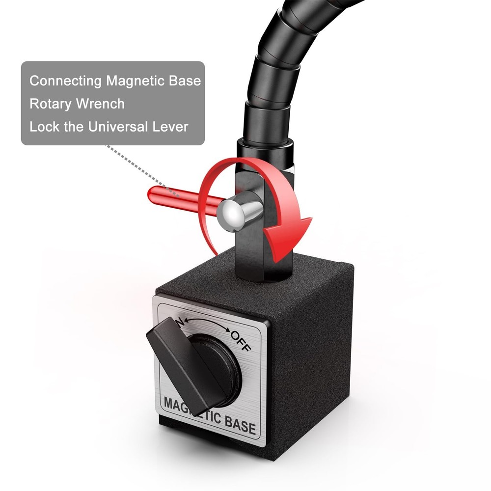 Dial Indicator with Magnetic Base, Machinists Dial Indicator Tools Set for Al...