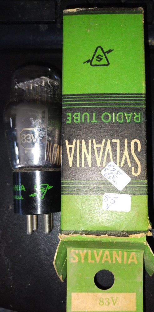 83V rectifier tube Sylvania testes NOS 1 pc boxed