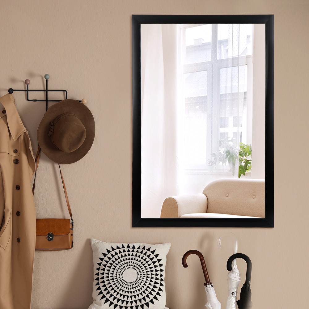24 x 36" Rectangular Wall Mirror Sturdy Frame HD Clear Images Makeup Mirror