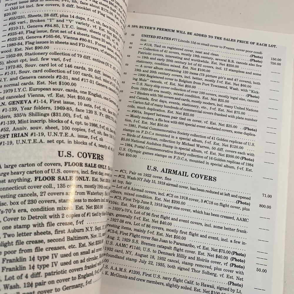 Lot Of 2 REL Robert E. Lippert Postal Stamp Auction Catalogs, 1991, Michigan