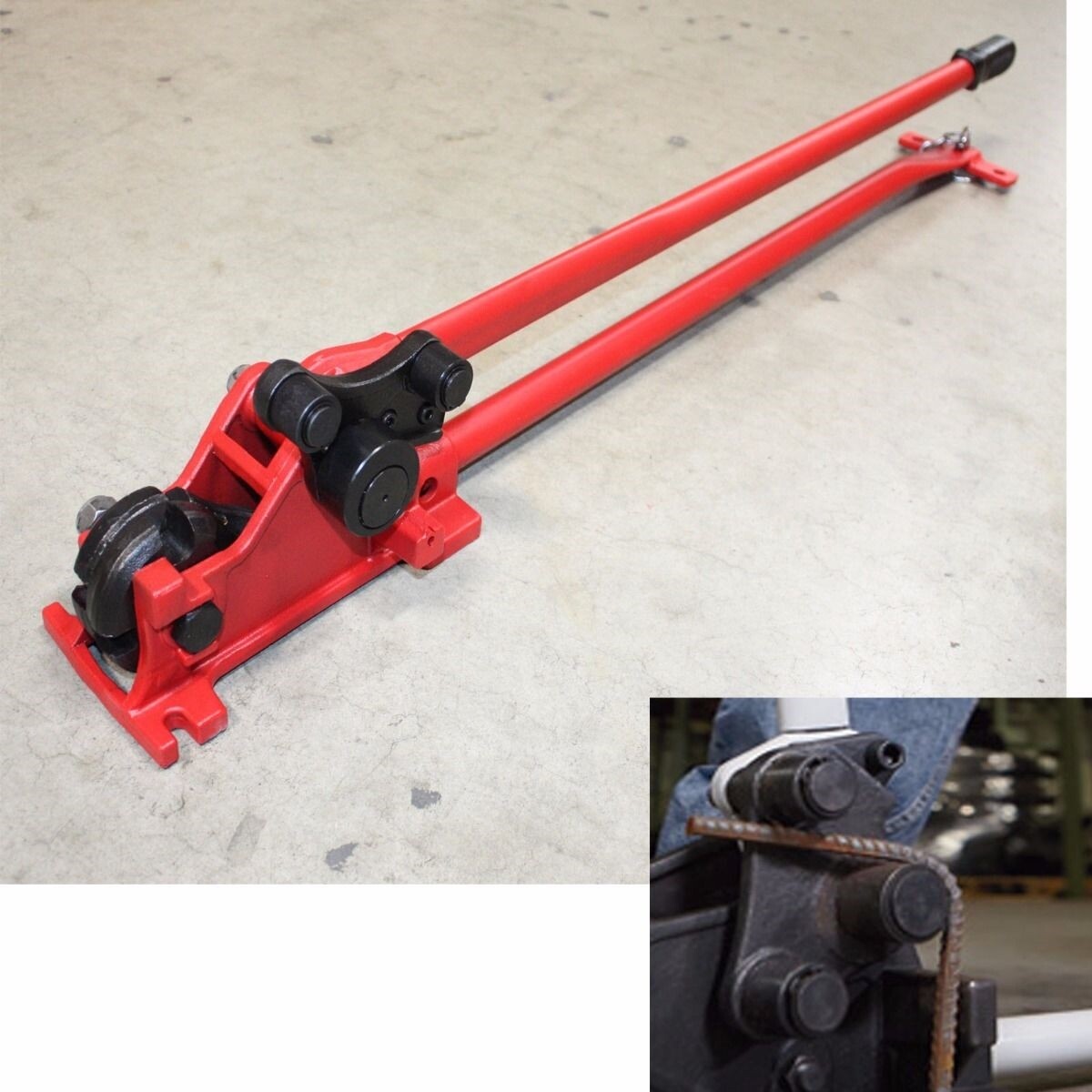 52" Manual 3/4" Rebar Bender & 5/8" Cutter #5 Cutting & #6 Rebar 90° 180° Bends