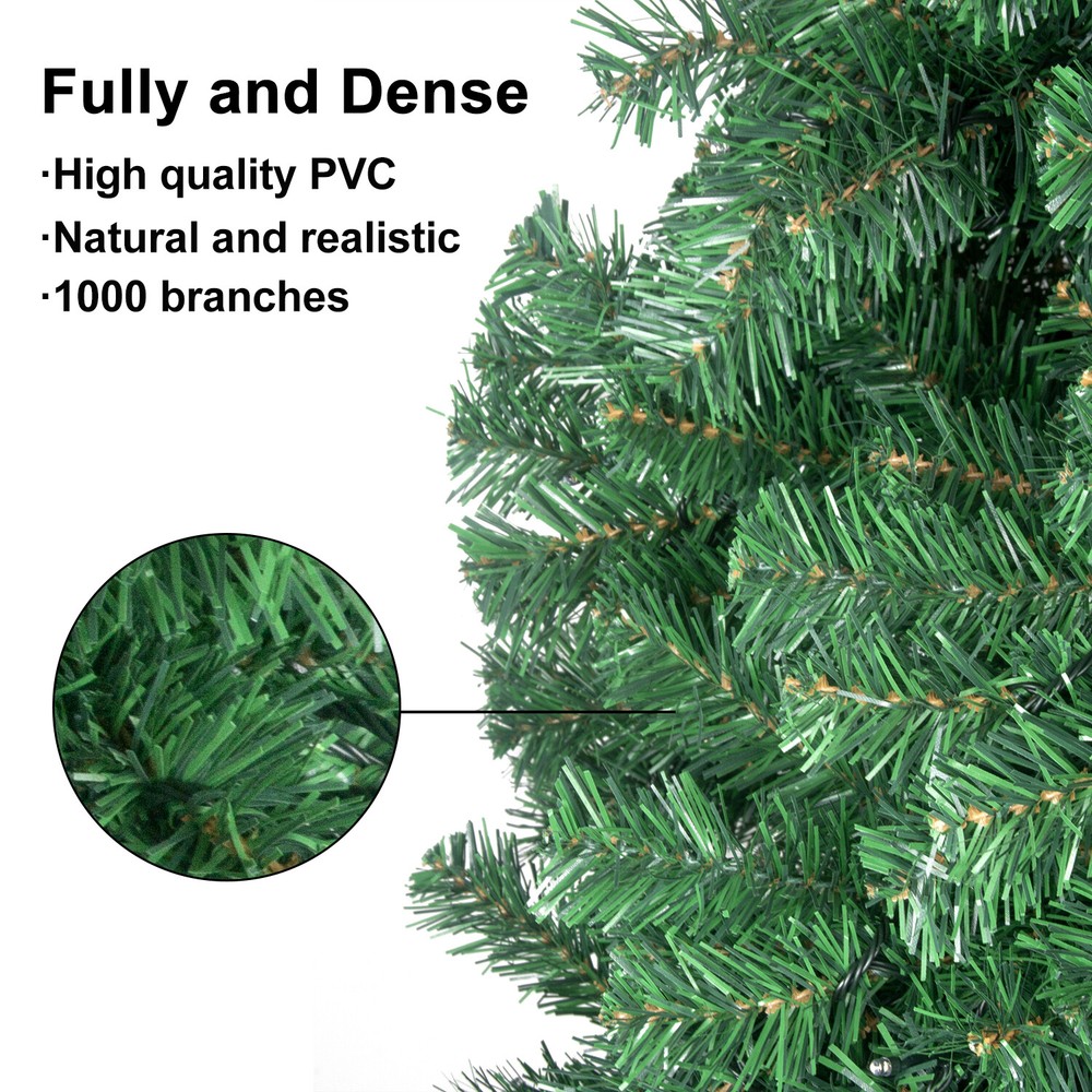 7Ft Pre Lit Artificial Christmas Tree with 450 USB Light Remote 8 Modes 1000 Tip
