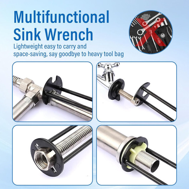 2PCS Basin Wrench multifunction Sink Plumbing Tool Tap Spanner Kitchen Bathroom/