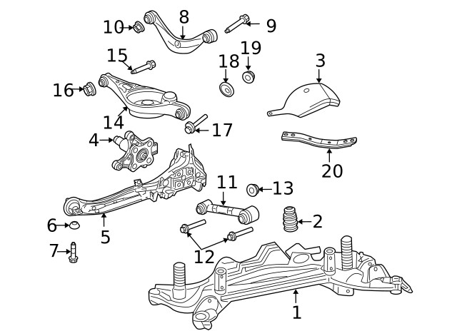 Genuine Ford Lower Control Arm Adjust Bolt 9E5Z5K751A