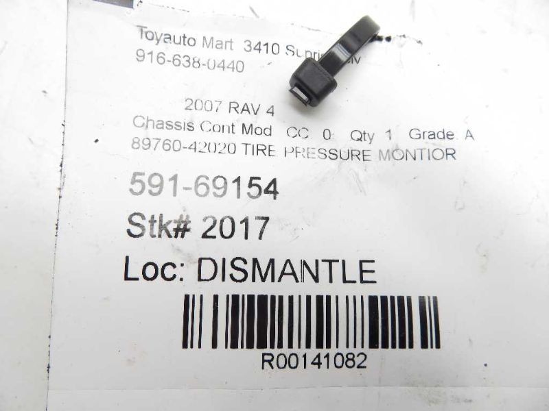 06-07 TOYOTA RAV 4 TIRE PRESSURE COMPUTER MODULE ECM ASSEMBLY
