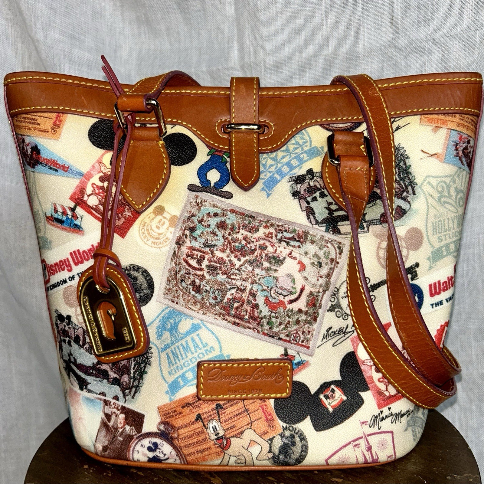 Dooney & Bourke Walt Disney World Anniversary Bucket Shoulder Bag MO293639 Used