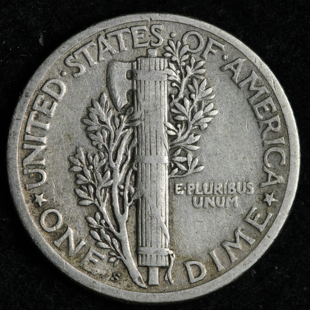 1923-S Mercury Silver Dime XF E254 GACM