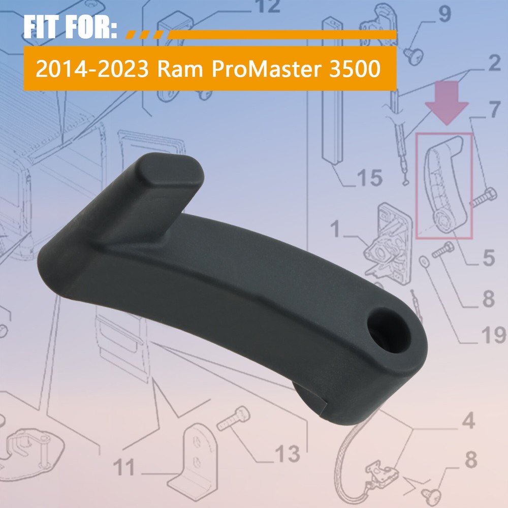 Left Tail Gate Door Inside Handle Black for 2014-2023 ProMaster Ram