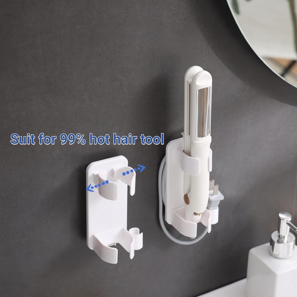 Versatile Hair Tool Organizer - Wall-Mounted Solution for Curling Irons & More