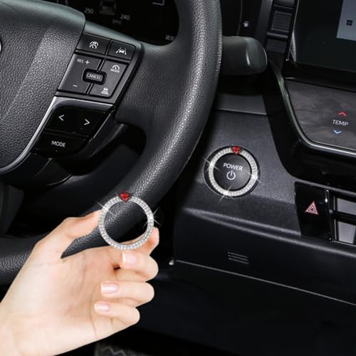 Red Devil Heart Push Start Button Ring Car Decor for Women Girly Engine Start