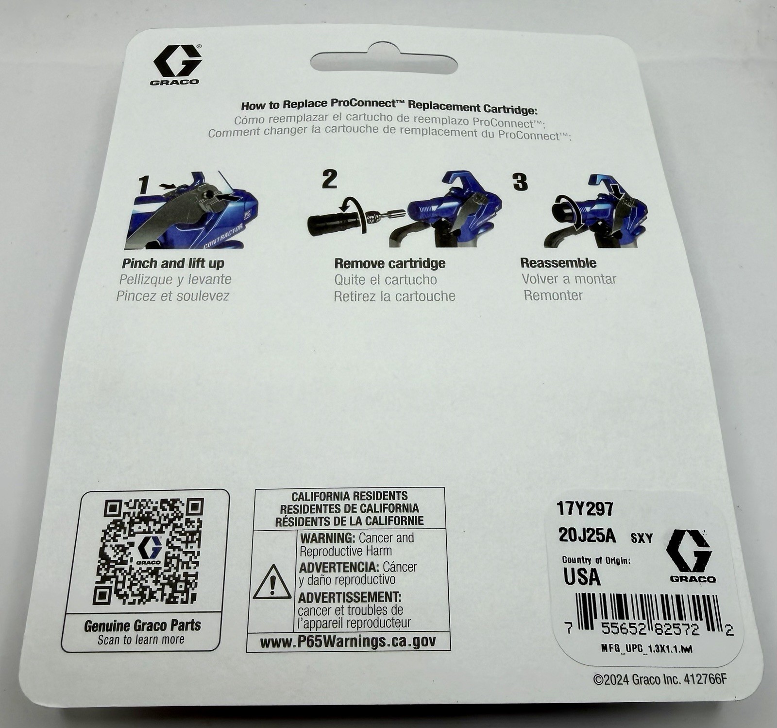 NEW Graco 17Y297 Contractor PC ProConnect Repl Cartridge GENUINE - SHIPS FREE!