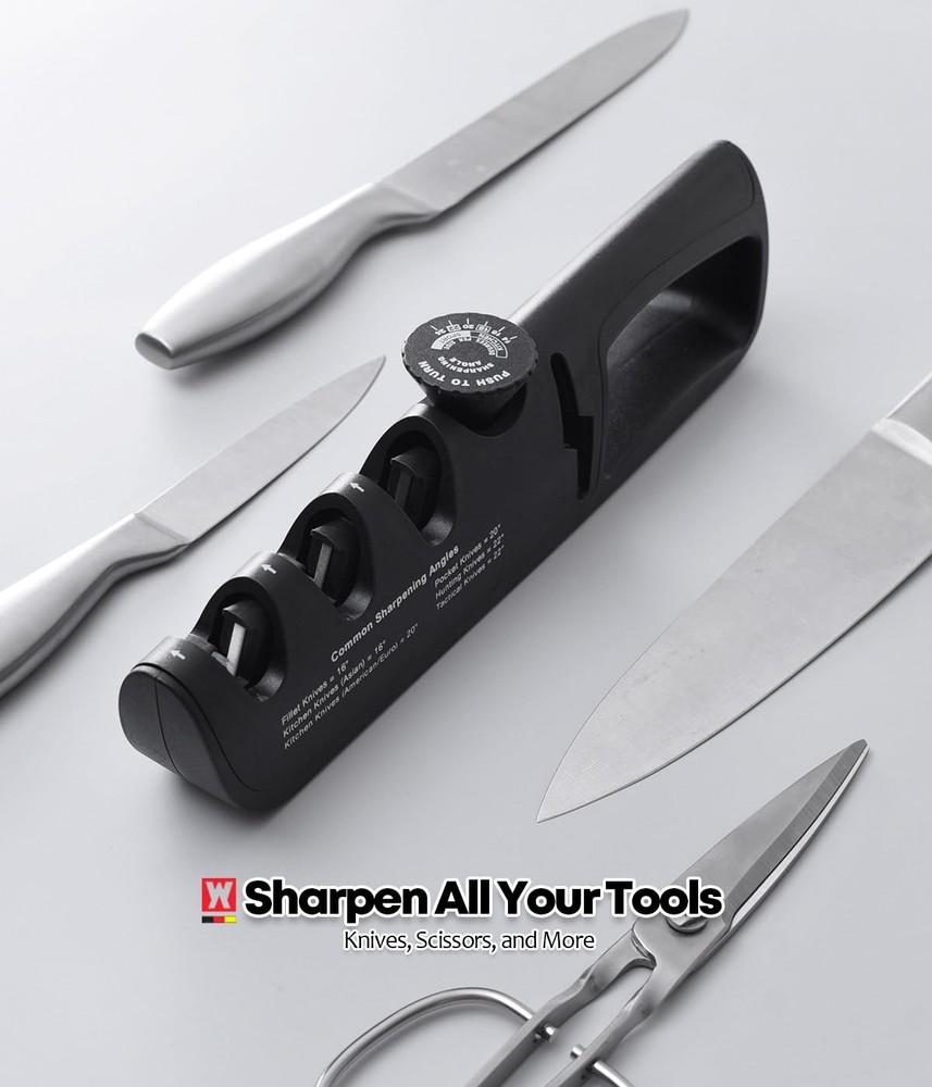 Wagensteiger Handheld Knife & Scissors Sharpener with Adjustable Sharpening A...