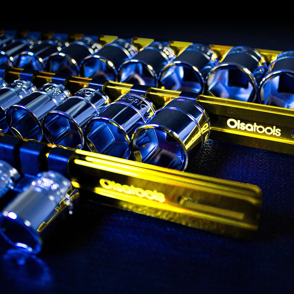 Olsa Tools Socket Organizer Set (3Pc, Yellow) - Socket Holder And Sock