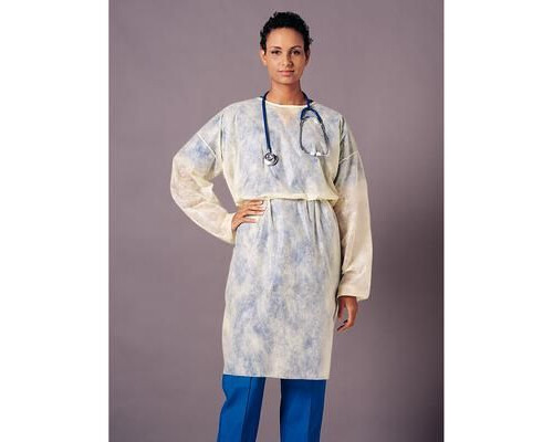 Disposable Isolation Gown, Universal Size - Pack of 10 Gowns Color Yellow