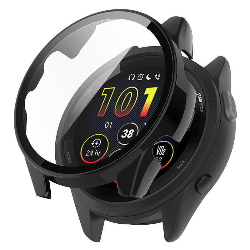 For Garmin Forerunner265 265S PC+Tempered Glass Screen Full Protector Case Cover