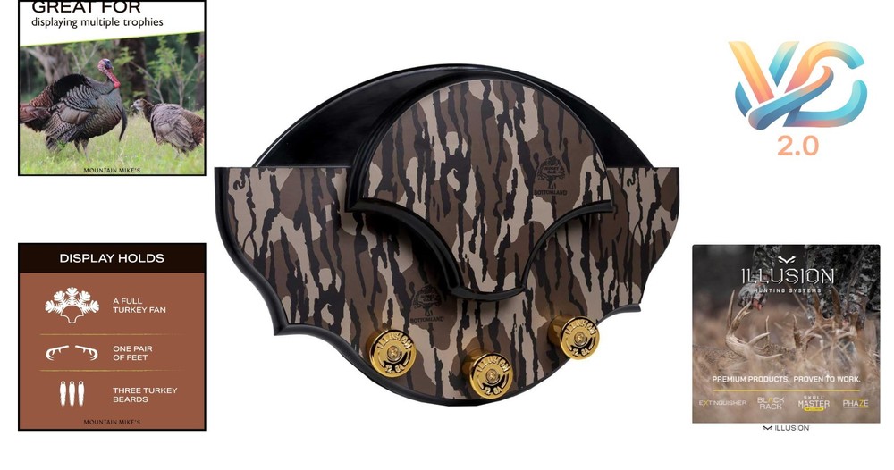 Beard Master Turkey Mounting Kit Mossy Oak Bottomland Wall Plaque