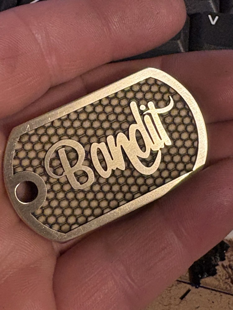 Bandit Custom Solid Brass Keychain 2 Sided