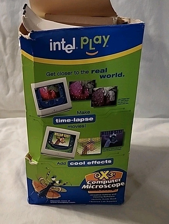 Intel Play QX3+ Computer Microscope 8 & Up includes an activity guide book