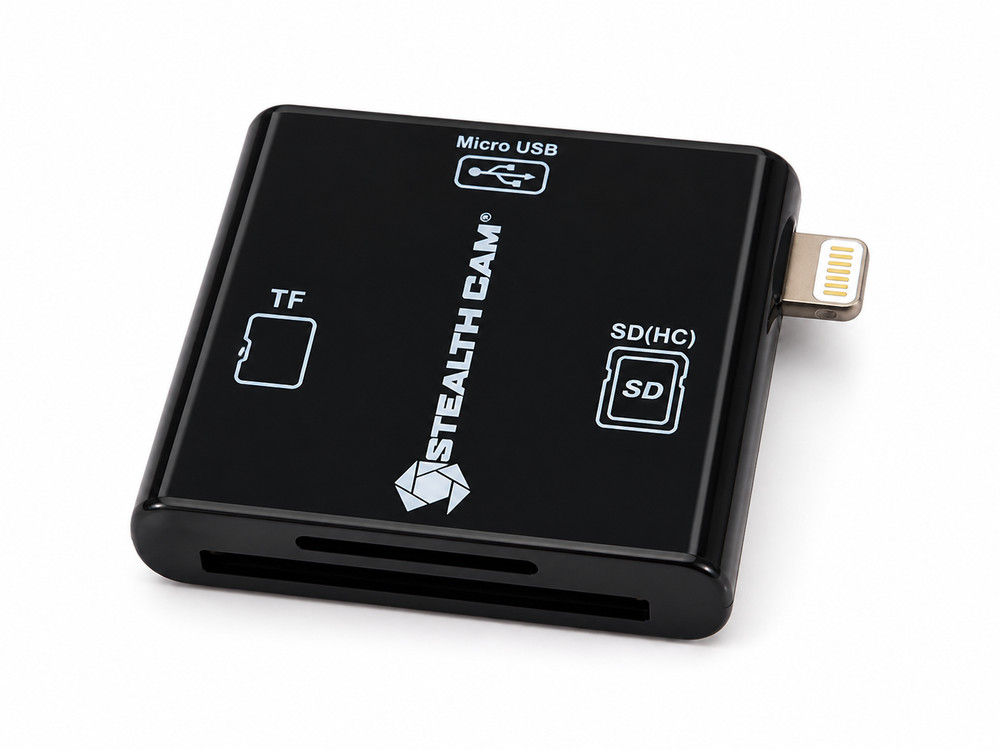 Stealth Cam Lightning SD TF Card Reader Adapter iPhone iPad Plug & Play
