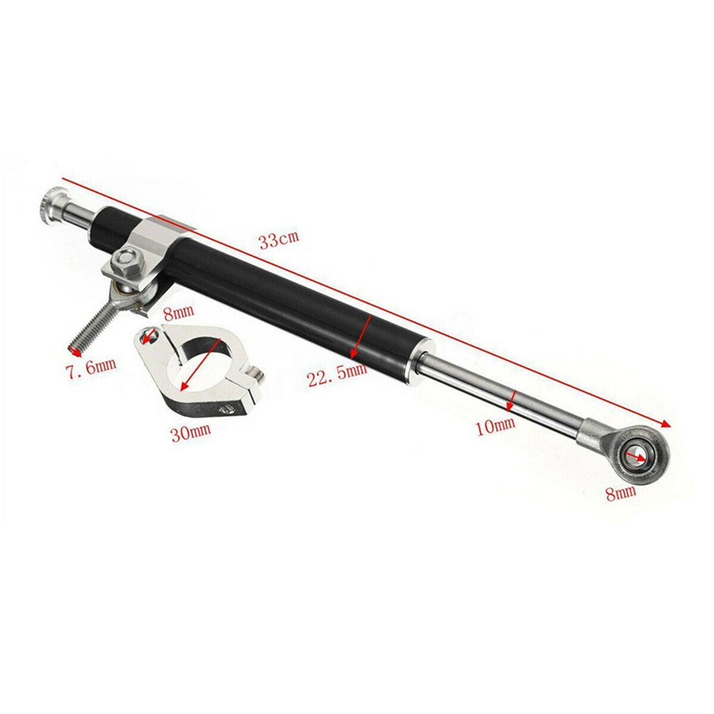 Universal Aluminum 330mm Motorcycle Steering Damper Fork Stabilizer Bracket Kit