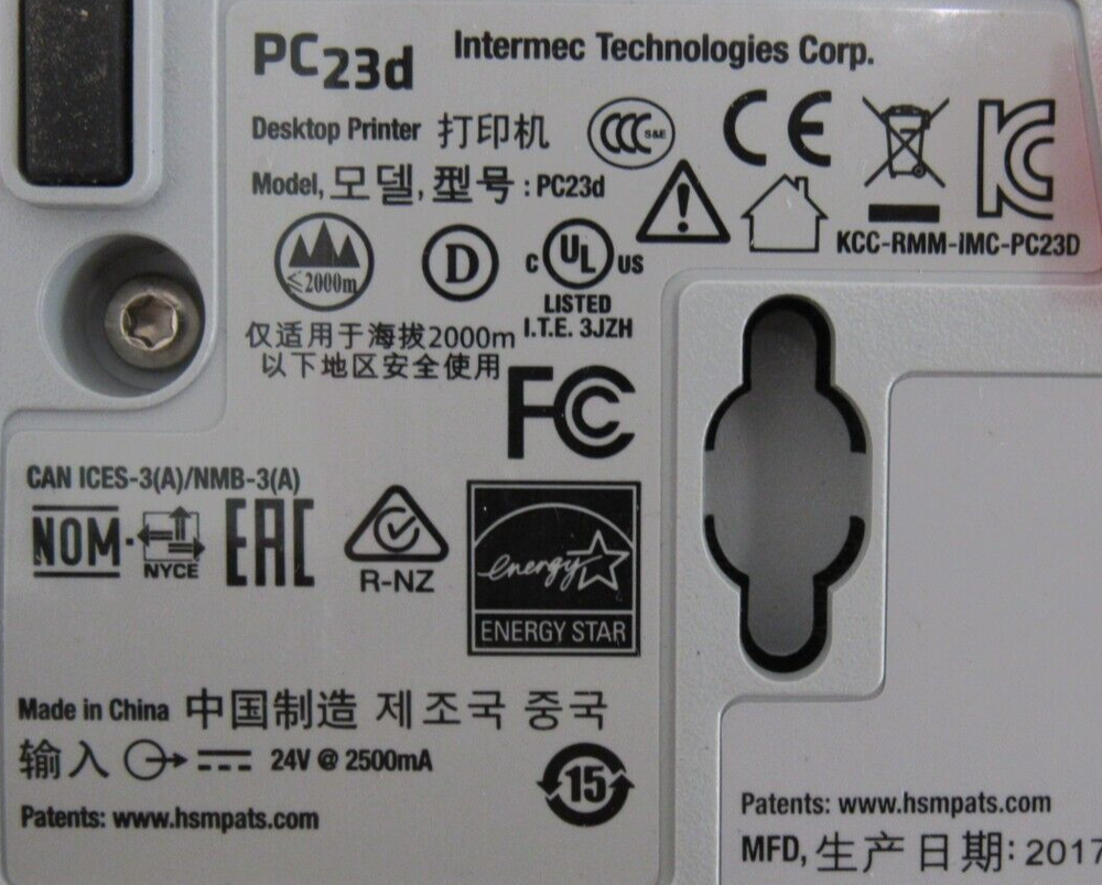 NEW INTERMEC PC23D THERMAL LABEL PRINTER PC23DA0100021