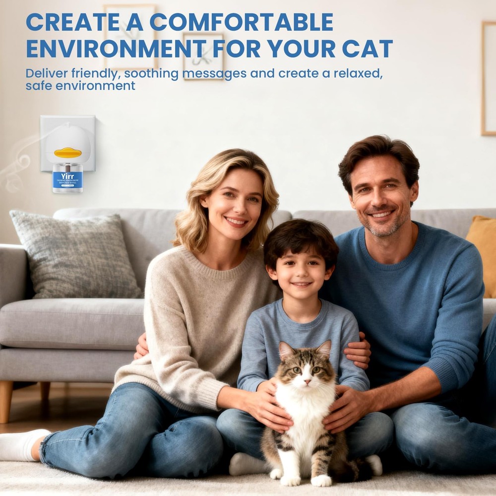 Yirr Cat Calming Diffuser, 4 in 1 Kitten Pheromones 2Diffuser 2Refill