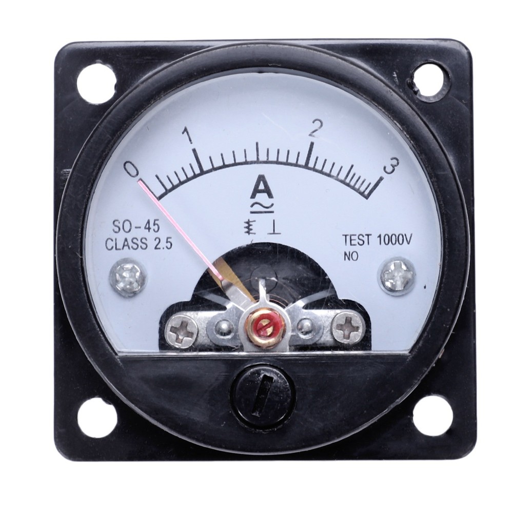 AC 0-3A Round Analog Panel Meter Current Meter Ammeter Black P8F37863