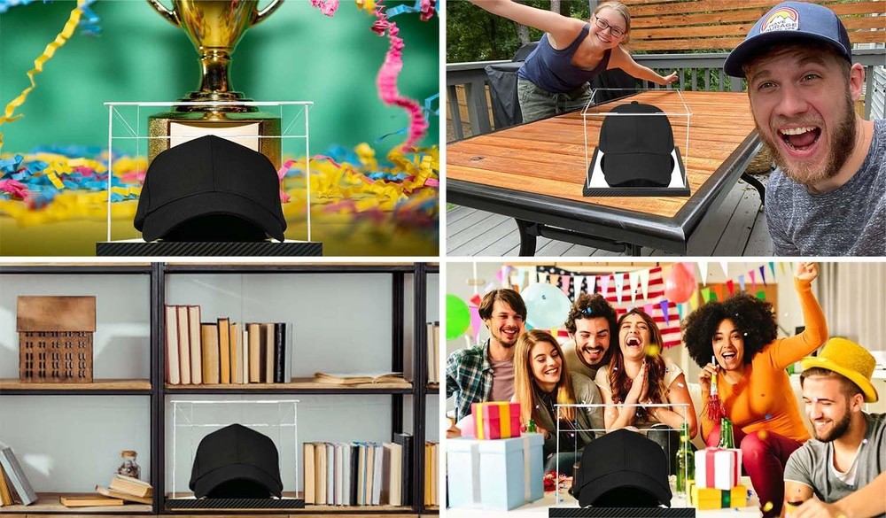 Clear Hat Display Case Acrylic Baseball Cap Holder Case,