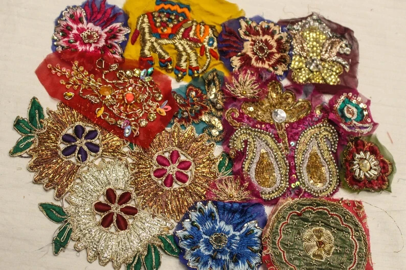 25 Pack of Boho Scarp Trim Snippets Junk Journal Mixed Media Embellishment Craft