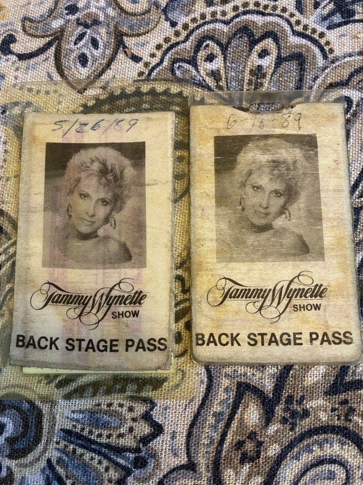 Tammy Wynette Back Stage Passes.
