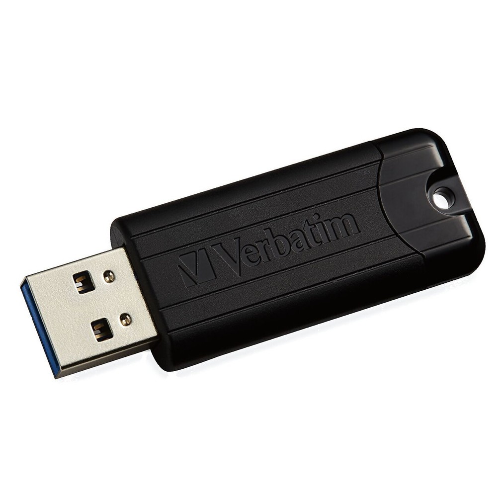 Pinstripe Usb Flash Drive, 16 Gb, Black
