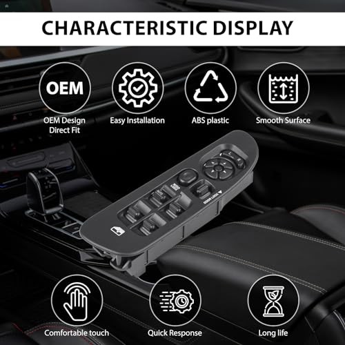 56049805AB Driver Side Power Window Switch and Black Panel Bezel Compatible
