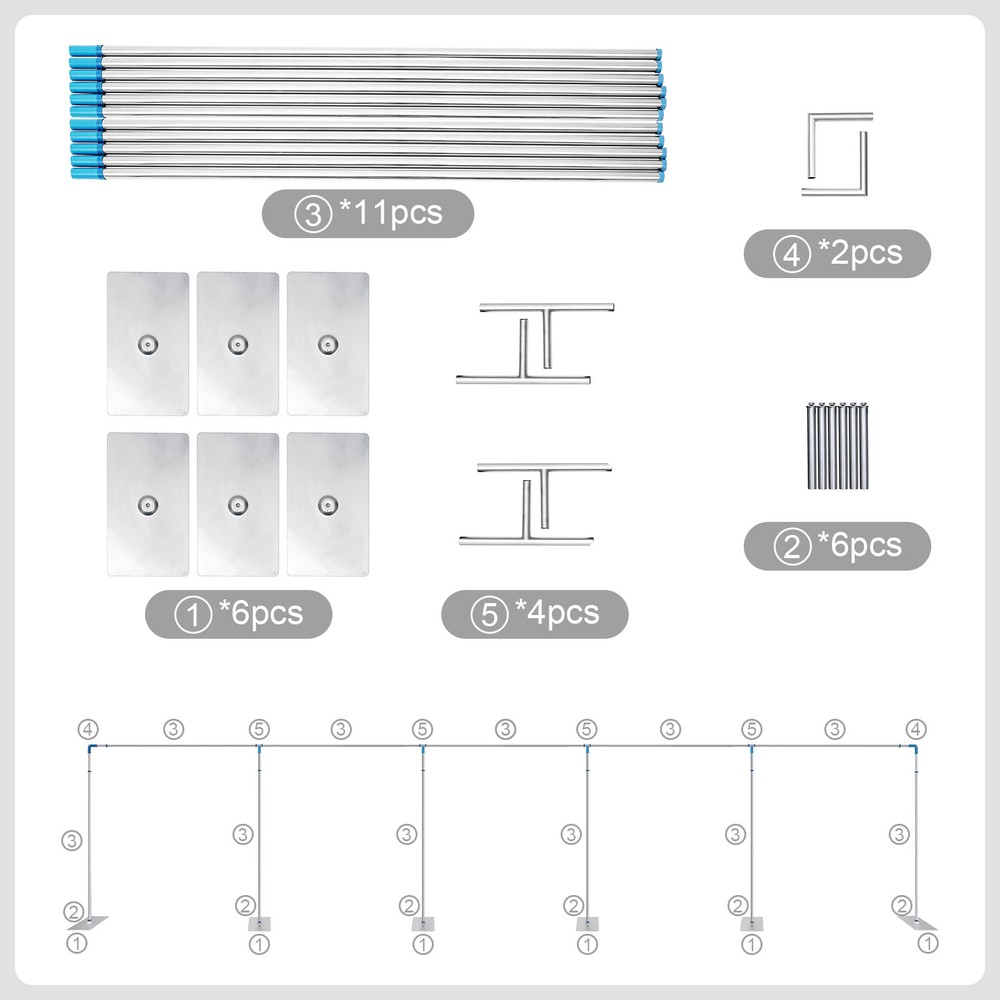 10'x50' Backdrop Stand Pipe Kit,Background Support System Curtain Frame HOT NEW