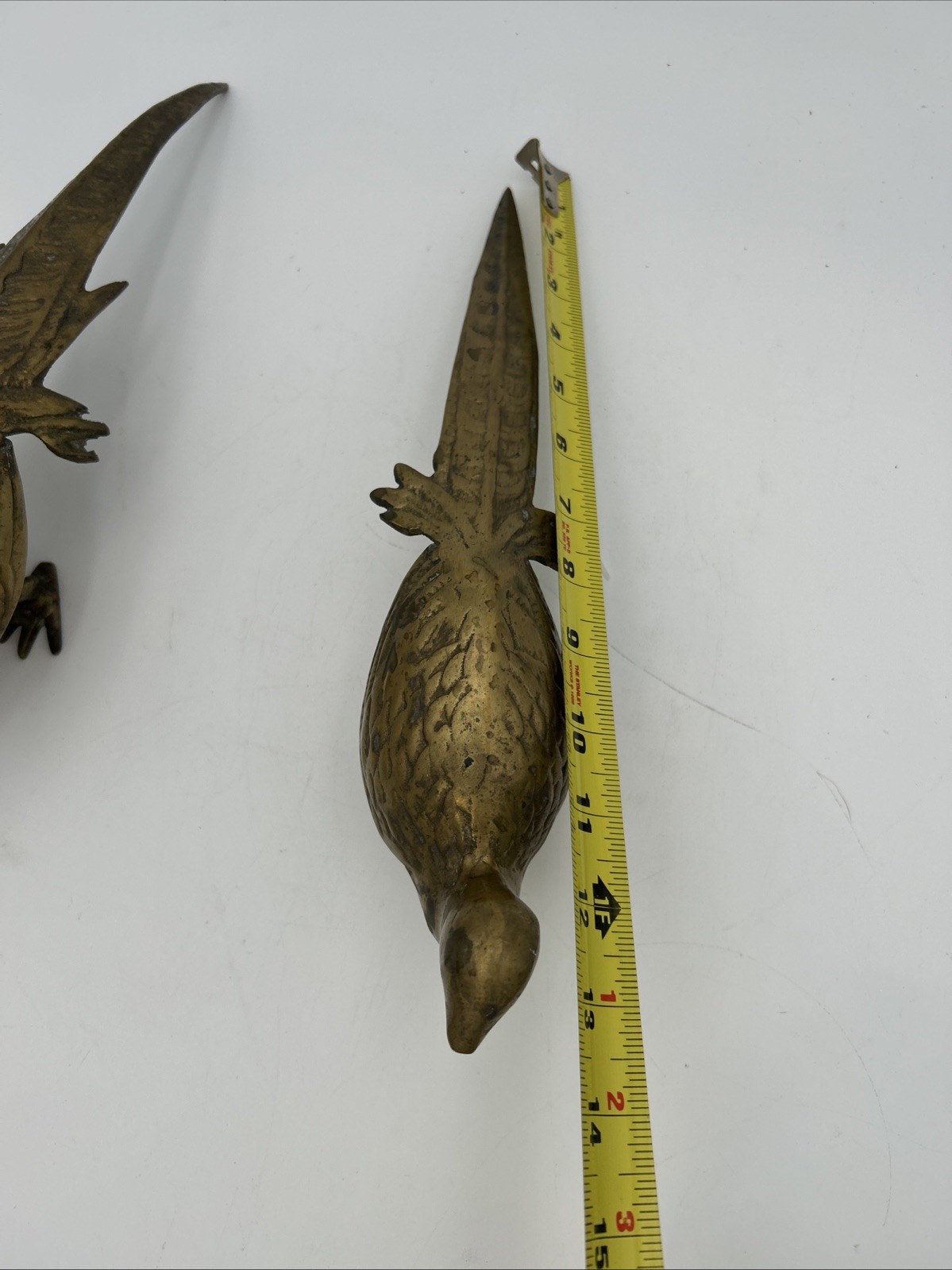 Vintage Pair of SOLID BRASS Pheasant Birds MCM Bird Decor Figurine Old