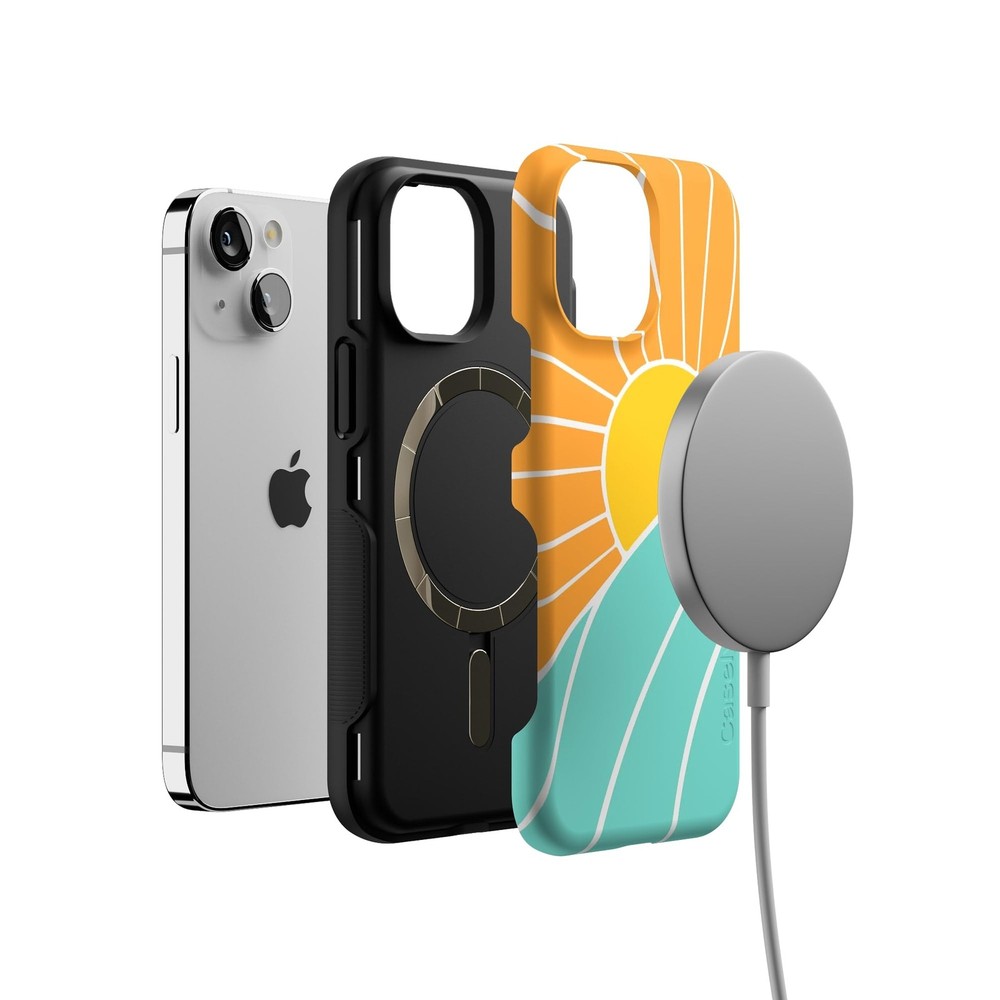Casely iPhone 13 Mini Case | Waves & Rays | Sunshine | Compatible with MagSafe |
