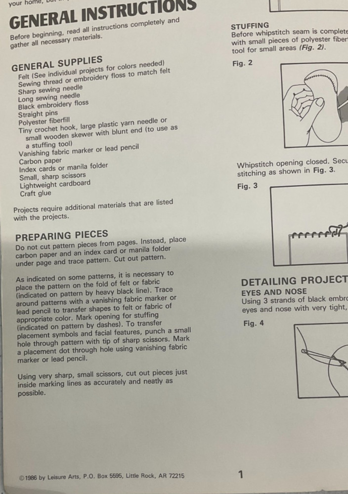 LEISURE ARTS LEAFLET #1074 - BEAR FOLK