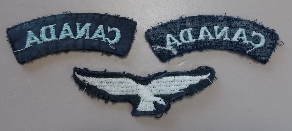 WW2 RCAF Uniform Shoulder Insignia 3 Items