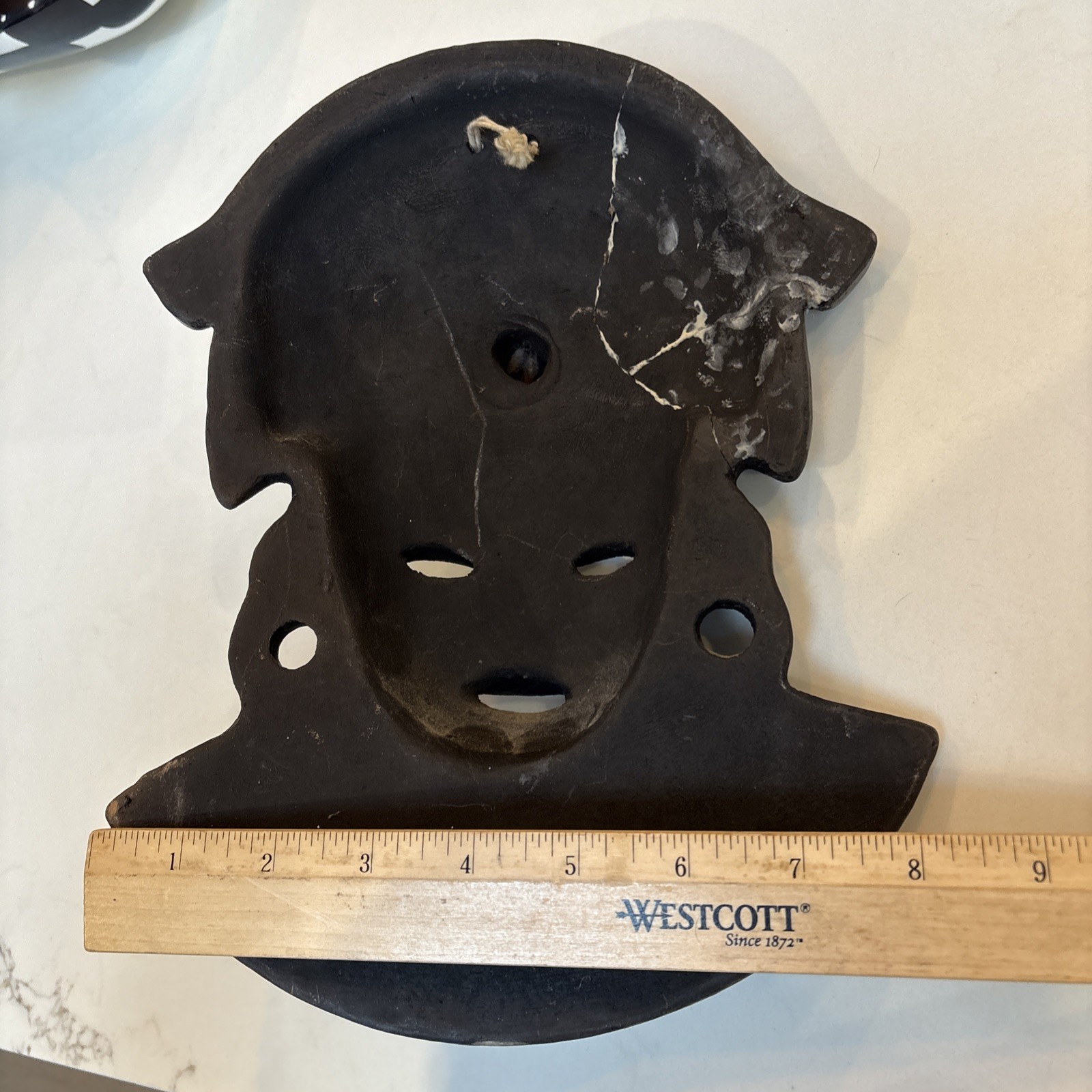 Aztec Mayan Inca Warrior/God Mask Wall Hanging Mexican Terracotta/Clay