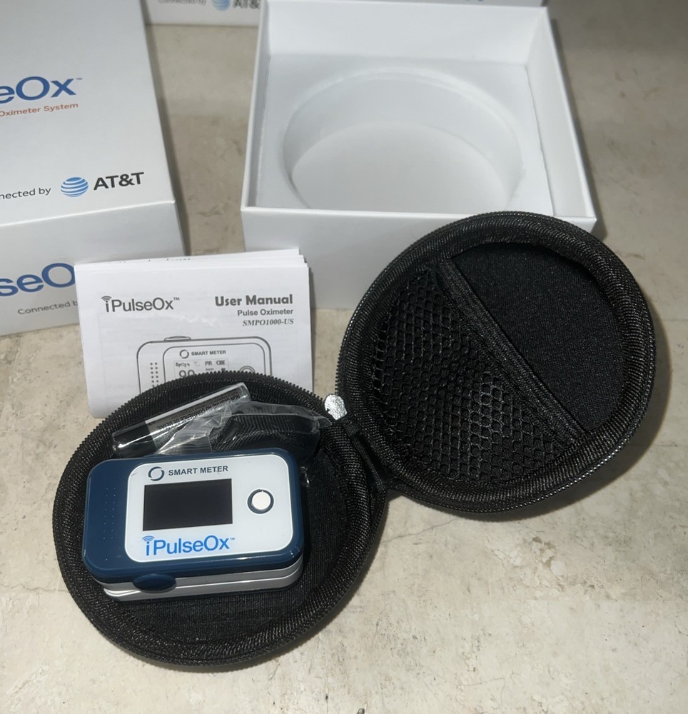 iPulseOx Fingertip Cellular Connected Check Pulse Oxygen Oximeter Smart Meter