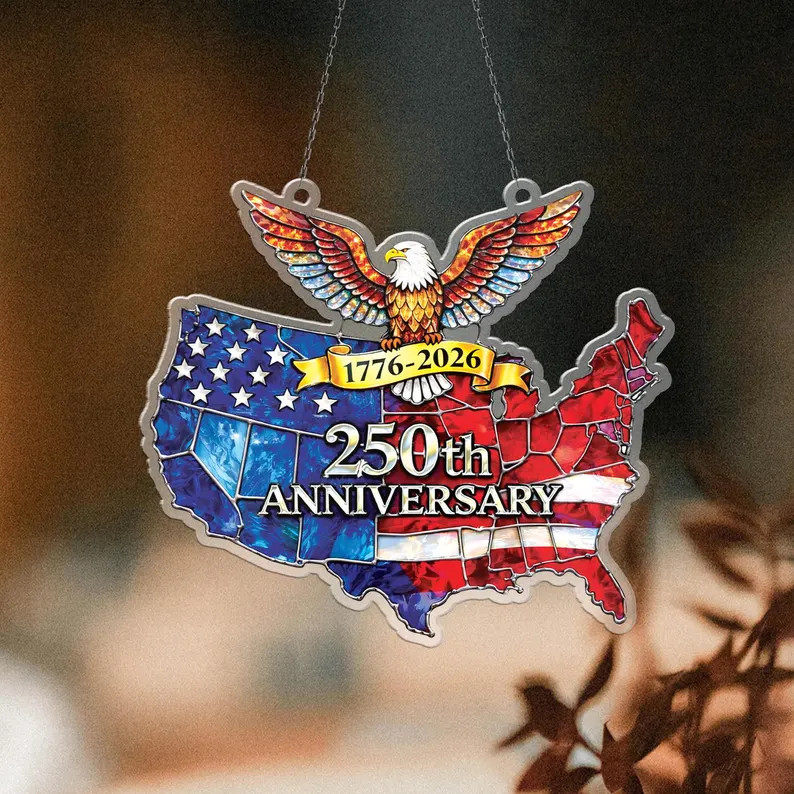 American Eagle 250th Anniversary Suncatcher Acrylic Window Decor